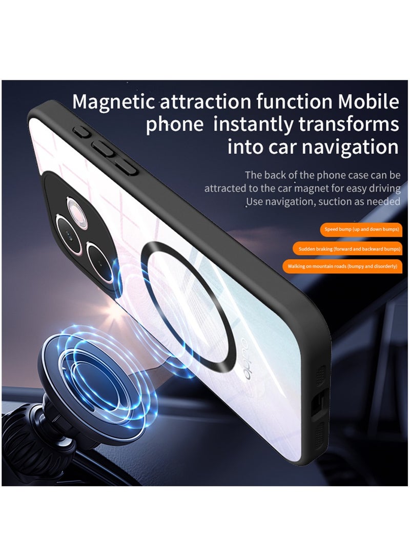 Magnetic Phone Case for Oppo A5 Pro 5G Protector Magnetic Suction Car Phone Case with Anti Drop Function,Yellow-proof, Shock-proof and Drop-proof Phone Cover - Image 2